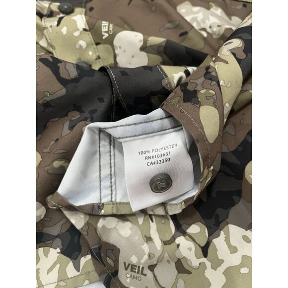 Simms Men's Fishing Veil Camo Button Front Shirt Size Large Green - Picture 6 of 7